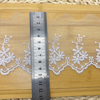Dentelle Guipure Festonnée en Organza Polyester Broderie Florale en Tulle Blanc pour Voile de Mariée et Couture – Vente en Gros