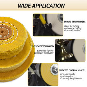 Ruota Abrasiva in Cotone per Lucidatura Gioielli 3\"4\"5\"6\" Ruota Lucidante in Cotone Giallo - Product Image 5
