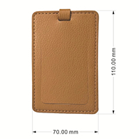 Porte-étiquette à bagages en cuir PU marron solide, étiquette à bagages portable, nom du bagage, sac rectangulaire, couverture en papier pour signature, sac à main, portefeuille, pochette