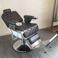 Fauteuil de Barbier Hydraulique Style Mid-Century en Acier Inoxydable, Pivotant et Inclinable, pour Salon Commercial, Hommes, École et Utilisation Extérieure - En Promotion