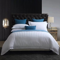 Draps de lit d'hôtel en coton blanc moderne 1cm/3cm Literie confortable de luxe rayée en satin