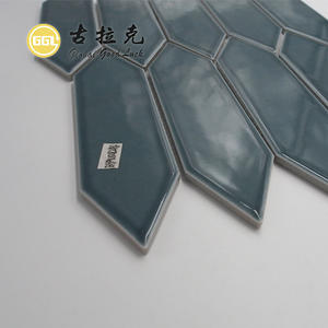 <span class=keywords><strong>Bleu</strong></span> <span class=keywords><strong>Vert</strong></span> Mixte Moderne Céramique Mosaïque Long Hexagone Tuile avec Design Graphique pour Appartement Murs Intérieurs Résistant À L'eau - Product Image 5
