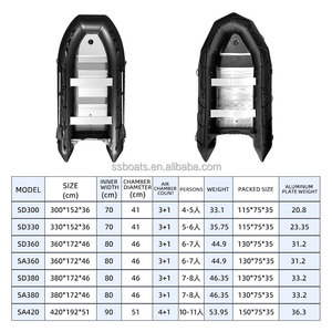 Bateau de pêche gonflable Aisunss, kayak, canoë, radeau, annexe, hovercraft avec fond pneumatique - Product Image 4