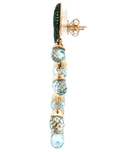 Boucles d'oreilles pendantes Art Déco en Or 18 carats et Argent 925, Améthyste et Diamant, Style Taille Brillante, Luxe pour Femme, Mariage/Fête/Cadeau - Product Image 3