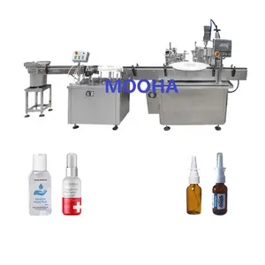 Máquina automática de llenado de botellas de 1 ~ 2ml, máquina embotelladora de 30ml aceite capilar, máquina tapadora de llenado de aceite esencial de 10ml y 50ml