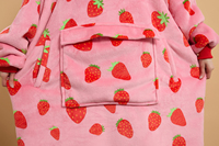 Sweat à capuche surdimensionné en flanelle sherpa pour enfants, sweat-shirt avec poche, vente en gros