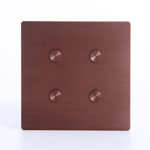 Design di lusso Smart 12V DC contatto a <span class=keywords><strong>secco</strong></span> Soft Touch 4 Gang interruttore a parete in alluminio spazzolato oro rosa - Product Image 2