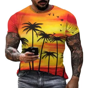 Custom Summer 3D Printing T-shirts American Flag Pattern Men's Short Sleeve T-shirt