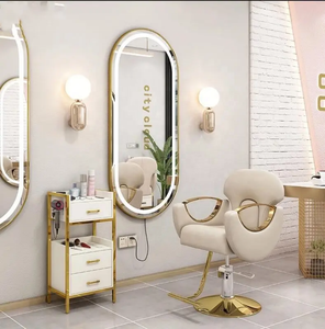 2026 Hot Selling Salon Furniture Set with Mirror Barber Chair Handcart and Shampoo <b>Bed</b> - Product Image 3