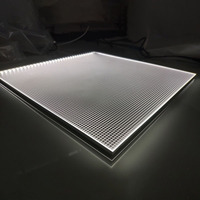Panneau de lumière acrylique Edgelit PMMA Laser Dot 3D V Panneau de guidage de lumière de coupe LGP 2/3/4/5/6/8/10/12/15mm Lumisheet Panneau de lumière LED