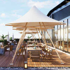 Parapluie d'extérieur <span class=keywords><strong>3m</strong></span> x <span class=keywords><strong>3m</strong></span> Tipitent Aluminium PVC pour balcon Restaurant Utilisation directe Fabricant Chaise d'extérieur Restaurant Parapluie - Product Image 1