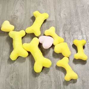 Soft bone shaped custom plush pet toy dog plush chew bone toy