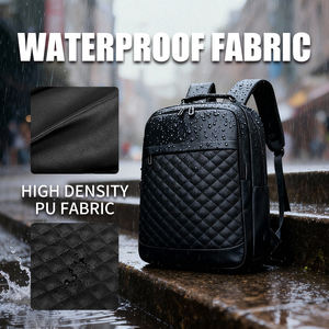 Veelzijdige Pu Lederen Rugzak Professionals Grote Capaciteit Met Usb Oplaadpoort Waterdichte Laptop Lichtgewicht Tas Pendelaars - Product Image 6