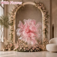 Bunga Organza Pink Raksasa Mewah, Latar Belakang untuk Pernikahan, Pesta Liburan, Photo Booth, Dekorasi Panggung Acara