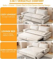 Sofá Cama Futón Modular Moderno de Terciopelo, 3 en 1, Convertible, con Cojín Extraíble, Reposabrazos y Estructura de Madera para Salas de Estar Pequeñas