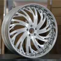 Nouvelles jantes en alliage d'aluminium forgé 2 pièces 6061-T6, finition argent brossé avec lèvre polie, cinq branches 5x44 pour Mercedes et Audi