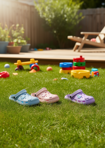 Sandali per bambini con decorazioni animate, taglia 23, punta tonda, slip-on, motivo doodle, tomaia in EVA, scarpe estive casual - Product Image 2