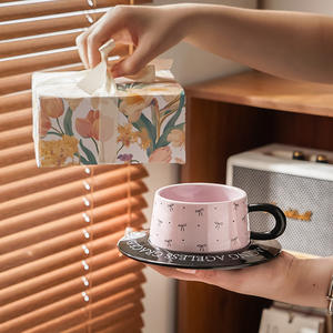 Taza de café de cerámica Grace Embracing Ageless de 250 ml, resistente al calor, con diseño floral morado, para té y café - Product Image 5