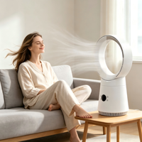 Ventilateur de bureau ultra silencieux, ventilateur de table oscillant à 8 vitesses avec minuterie de 9 heures pour la maison avec télécommande
