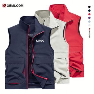 Chaleco Formal de Otoño para Hombre, Bordado Personalizado, Prenda Exterior Transpirable Multifuncional con Cierre de Cremallera, para el Trabajo y el Desplazamiento, con Logotipo Personalizado - Product Image 1