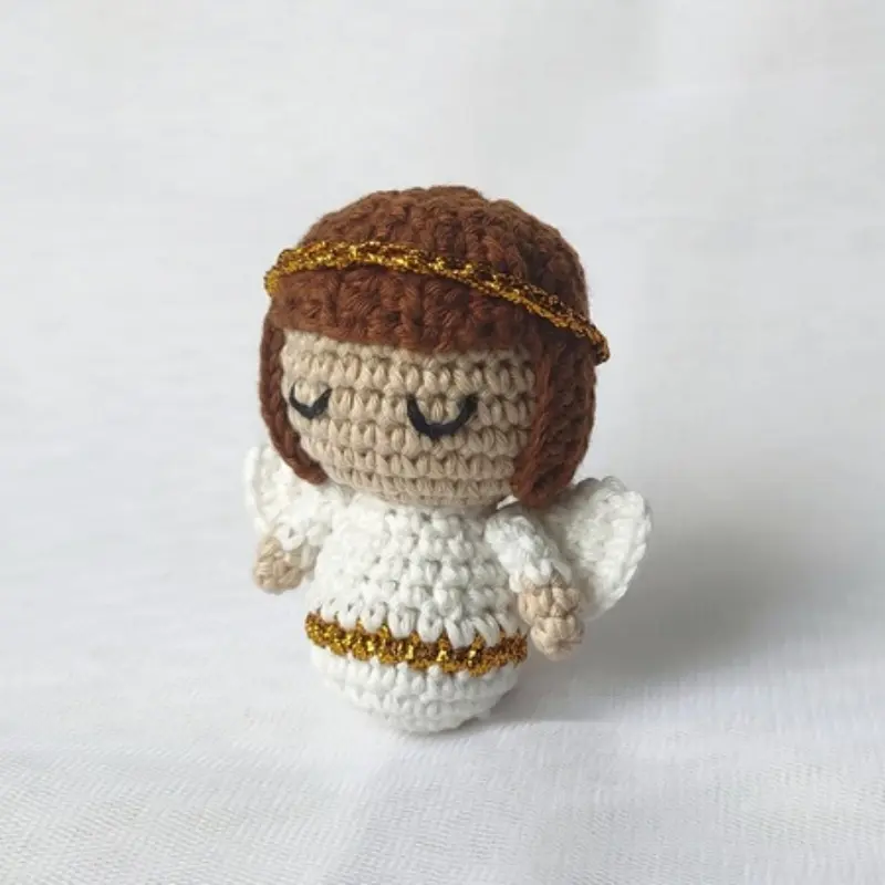 Mini Natal Crochet Brinquedos Amigurumi Little Angel Plush Crochet Stuffed Minúsculo Anjo Boneca