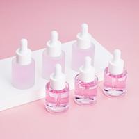 10ml 20ml 30ml 40ml 50ml 60ml 100ml vide givré ambre épaule plate yeux compte-gouttes huile essentielle bouteilles de sérum avec Pipette