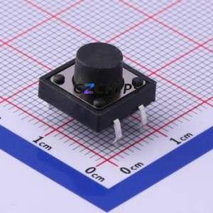 UK-B0224-G7.5-250 Tactile Switch Through hole-4P,12x12mm Switch Single Pole Single Throw Round Button 2.5N Through Hole - Product Image 1