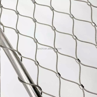 30 40 50 60 mm SS 304/316/316L Edelstahl-Drahtseilnetz für Treppengeländer, Brückenzaunnetz / Tiergehege