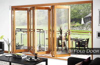 Porte pliante moderne pour patio, cadre en alliage d'aluminium, double vitrage, pliage fluide, pour terrasse, jardin, complexe hôtelier, utilisation en projet de construction extérieure