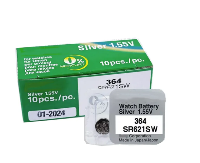 Single Pack for Sony 364 Original 1.55V Silver Oxide Watch Battery 364 SR621SW V364 SR60 SR621 AG1 Button Coin Cell