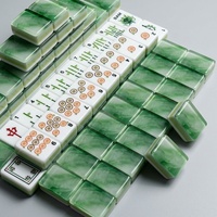 Ensemble de Mahjong Américain de Luxe Moderne Premium 160 Tuiles, Motif Eaux Émeraude, Acrylique Gravé, Écologique, Standard Professionnel