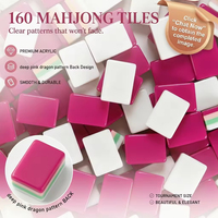 Mahjong américain Lumina sur mesure, modèle de luxe élégant en acrylique bleu, écologique, tuiles de jeu durables, 4 joueurs, pliable