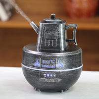 Diffuseur d'huiles essentielles à ultrasons de style nouveau Walker, en argent antique, en forme de bouilloire, pièce décorative, lampe aromatique pour la maison, mini théière