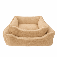 Lit pour animaux de compagnie (chien et chat) moderne, classique, rectangulaire, luxueux, confortable, en velours et lin, imperméable, antidérapant, écologique, lavable, de haute qualité