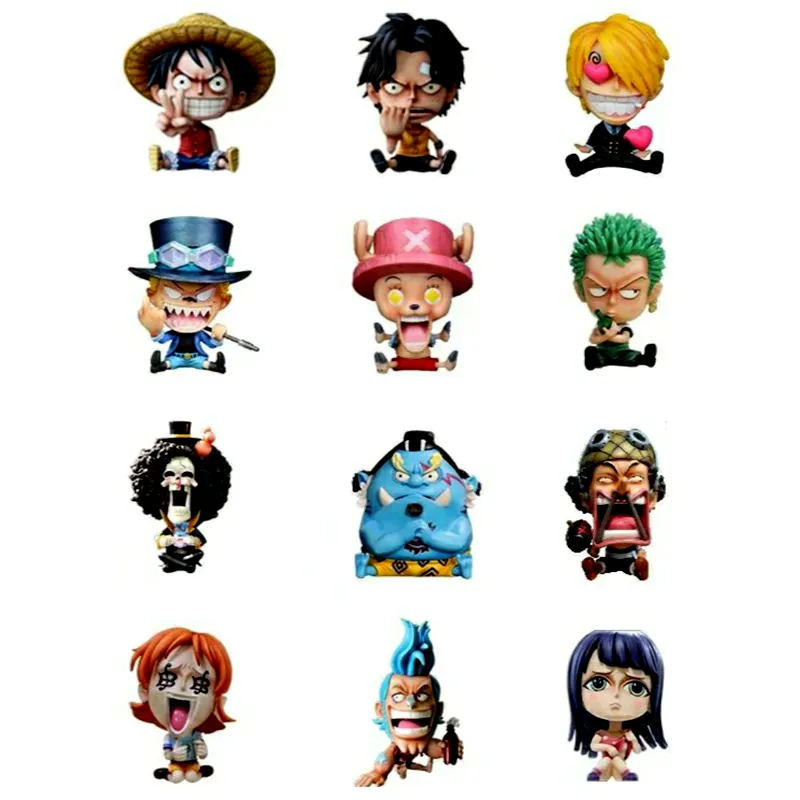 12 Stuks Een Set Anime 10Cm Mini Pvc Zoro Jinbe Nami Sanji Sabo Robin Chopper Franky Brooker Ace Mini luffy One Piece Figuur Speelgoed