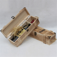 Mallette de transport de stockage de vin de pin à charnière rustique loquet de verrouillage bouteille en bois emballage caisse boîte cadeau pour bière, whisky, Champagne