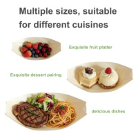 Barquettes alimentaires en bois biodégradables, plateaux de service jetables pour plats à emporter, pique-niques et mariages