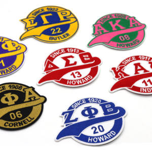 Toppe di confraternite da confraternita ricamate a mano per cappelli in stile tessuto - Product Image 3