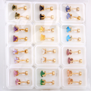 Boucles d'oreilles en forme de cœur plaquées or avec incrustation de cristaux pour femmes, bijoux à la mode, cadeau - Product Image 4