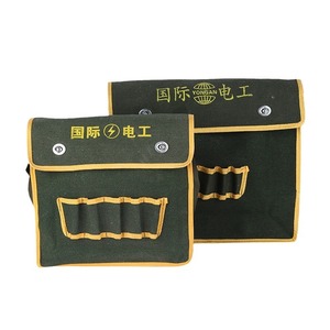International Electrician <b>Tool</b> Bag Thickened Canvas Waist Bag Multi Function Flip Design 5-9 Pockets - Product Image 3