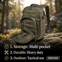 Sac à dos tactique Molle personnalisé en usine, grande capacité, sac d'assaut, sac à dos de randonnée et de camping en plein air