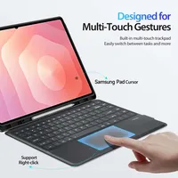 Étui pour Samsung Tab S11 Ultra 14,6 pouces avec clavier Bluetooth, emplacement pour stylet, éclairage RGB, support magnétique détachable et pliable