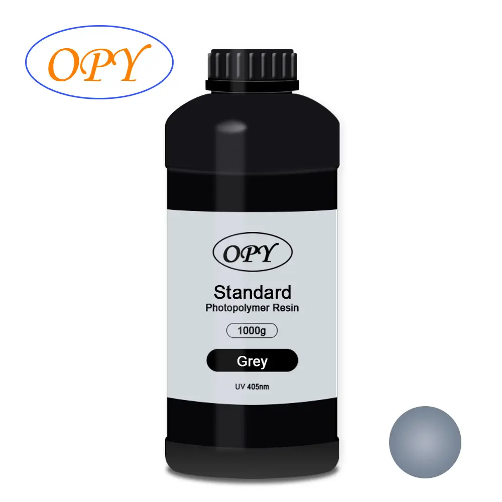 OpyリジッドUV樹脂405Nm1Kg液体Lcd Dlpフォトポリマー素材ホワイトブラックグレークリアベージュUV硬化3D標準樹脂