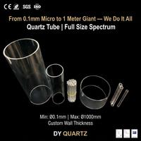 Tubo de Vidrio de Cuarzo Transparente Resistente a Altas Temperaturas con Servicios de Corte, Doblado y Soldadura, Venta de Fábrica
