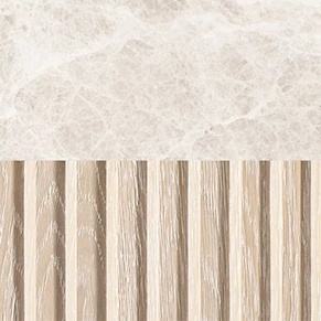 Whitewashed Oak/ White Emperador Marble