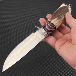 Coltello da Campeggio e Sopravvivenza in Rame Damascato a 67 Strati, Coltello Dritto per Autodifesa con Manico in Corno di <span class=keywords><strong>Cervo</strong></span>, Vendita all'Ingrosso - Product Image 4