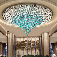 Lustre de grande taille pour salle de conférence, salle de banquet, centre commercial, projet personnalisé en cristal