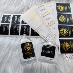สติกเกอร์ติดขวดน้ำหอมหรูหรา พิมพ์โลโก้ตามสั่ง ป้ายสติกเกอร์ฟอยล์ทอง กันน้ำ สำหรับขวดเครื่องสำอาง - Product Image 5