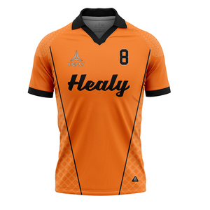 Maillot de football personnalisé élégant avec bordure contrastée, design de numéro personnalisé, 100% polyester extensible, respirant et léger - Product Image 1