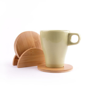 Wholesale Chinese-style bamboo tea saucer and coaster <b>sets</b>, custom-made bamboo heat-insulating Kung Fu tea accessories - Product Image 1